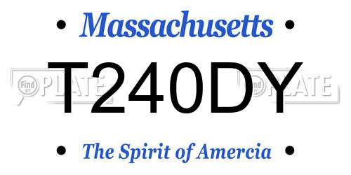 T240DY Massachusetts License Plate