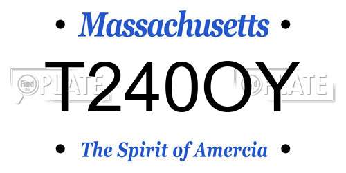 T240OY Massachusetts License Plate