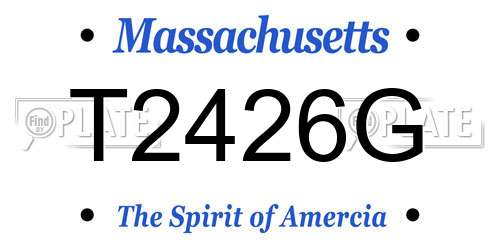 T2426G Massachusetts License Plate