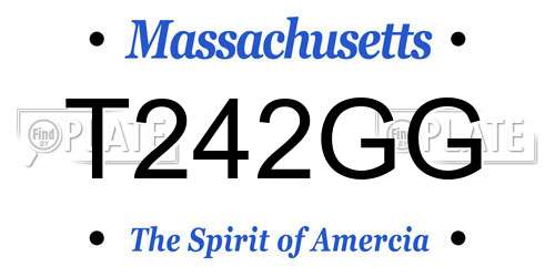 T242GG Massachusetts License Plate