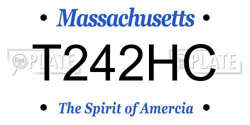 T242HC Massachusetts License Plate