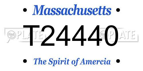 T24440 Massachusetts License Plate