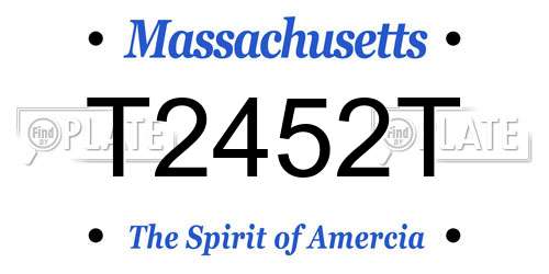 T2452T Massachusetts License Plate