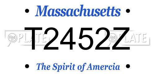 T2452Z Massachusetts License Plate