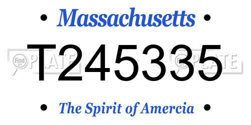 T245335 Massachusetts License Plate