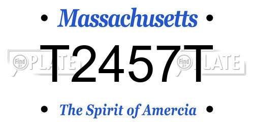 T2457T Massachusetts License Plate