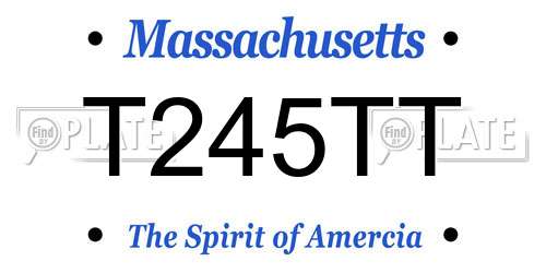 T245TT Massachusetts License Plate
