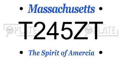 T245ZT Massachusetts License Plate