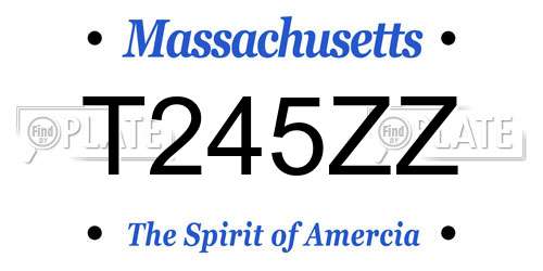 T245ZZ Massachusetts License Plate