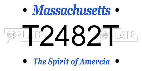 T2482T Massachusetts License Plate