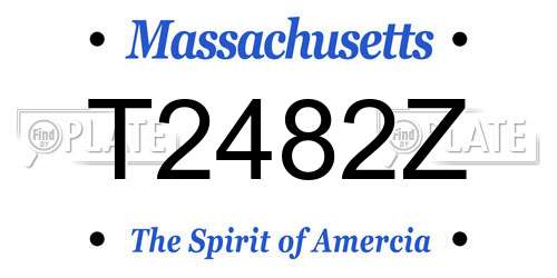 T2482Z Massachusetts License Plate