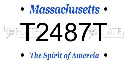 T2487T Massachusetts License Plate