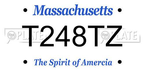 T248TZ Massachusetts License Plate