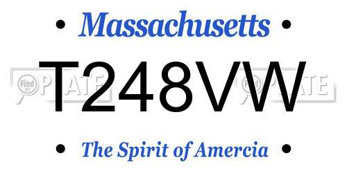 T248VW Massachusetts License Plate