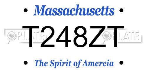 T248ZT Massachusetts License Plate