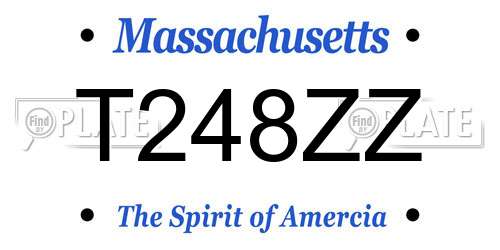 T248ZZ Massachusetts License Plate