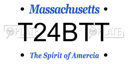T24BTT Massachusetts License Plate