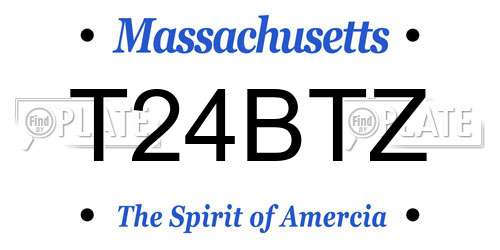 T24BTZ Massachusetts License Plate
