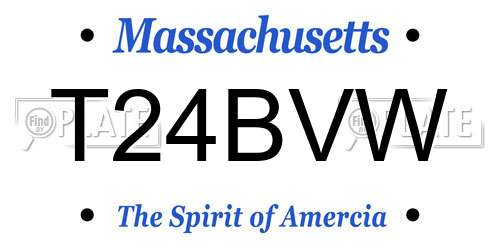 T24BVW Massachusetts License Plate