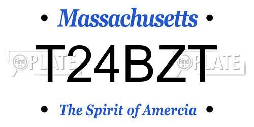 T24BZT Massachusetts License Plate