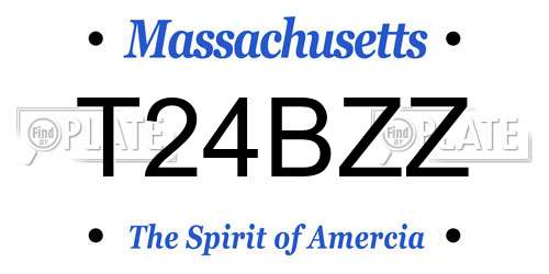 T24BZZ Massachusetts License Plate