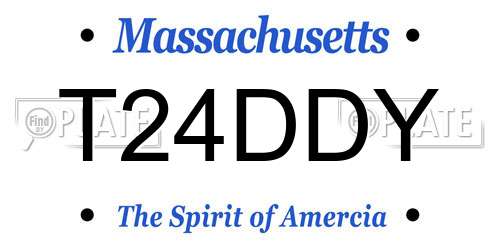 T24DDY Massachusetts License Plate
