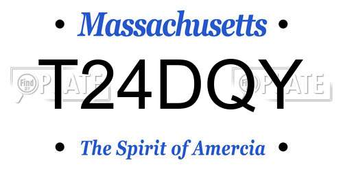 T24DQY Massachusetts License Plate