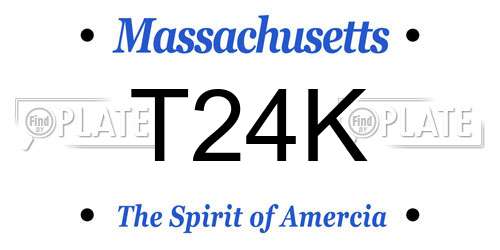 T24K Massachusetts License Plate
