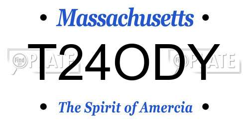 T24ODY Massachusetts License Plate