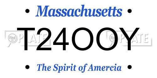 T24OOY Massachusetts License Plate