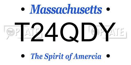 T24QDY Massachusetts License Plate