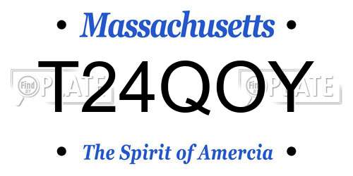 T24QOY Massachusetts License Plate