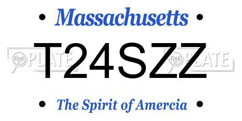 T24SZZ Massachusetts License Plate
