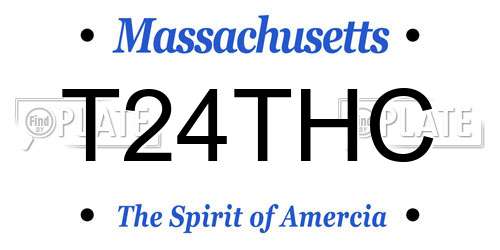T24THC Massachusetts License Plate