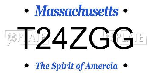 T24ZGG Massachusetts License Plate