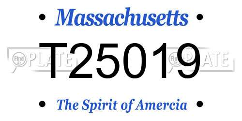 T25019 Massachusetts License Plate