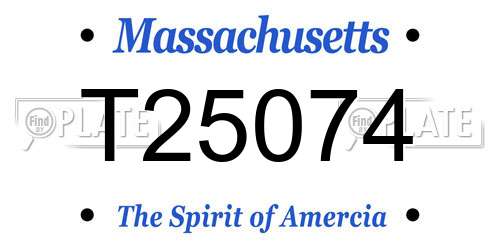 T25074 Massachusetts License Plate