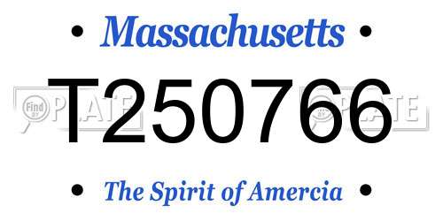 T250766 Massachusetts License Plate