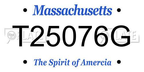 T25076G Massachusetts License Plate