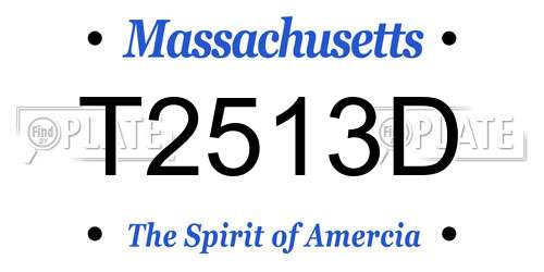 T2513D Massachusetts License Plate