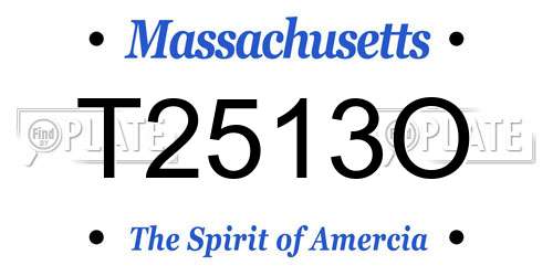 T2513O Massachusetts License Plate