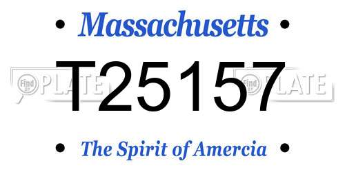T25157 Massachusetts License Plate