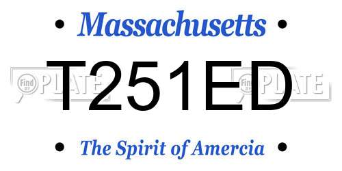 T251ED Massachusetts License Plate
