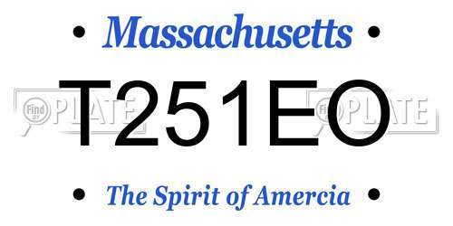 T251EO Massachusetts License Plate