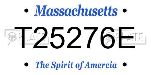 T25276E Massachusetts License Plate