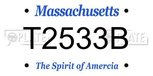 T2533B Massachusetts License Plate