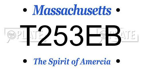 T253EB Massachusetts License Plate