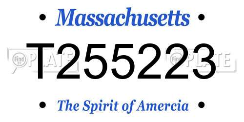 T255223 Massachusetts License Plate
