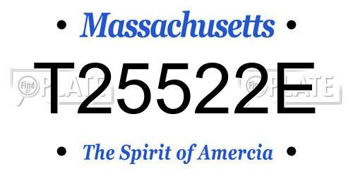 T25522E Massachusetts License Plate