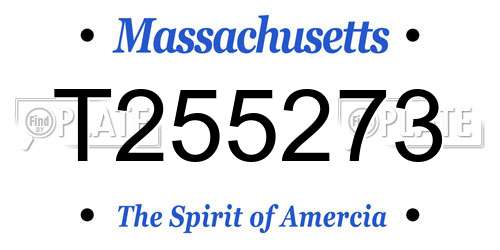 T255273 Massachusetts License Plate